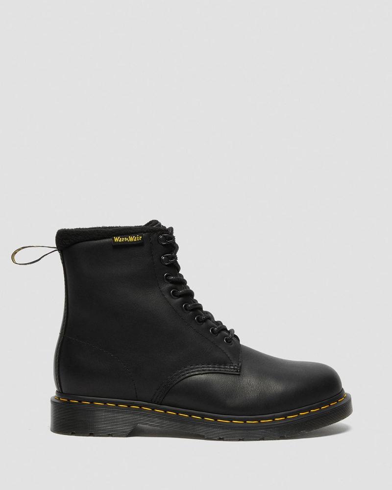 Black Men's Dr Martens 1460 Pascal Warmwair Leather Lace Up Boots | CA 529RVD